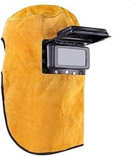 Leather Welder Welding Mask Work Cap Hood Helmet Heat Resistant Mask with Lens