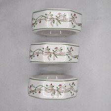 3 ETERNAL BEAU Napkin Holders Serviette Rings Johnson Brothers Ceramic Floral 