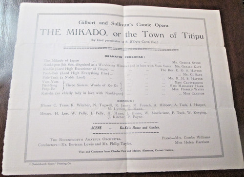 1927 the mikado programme - the,