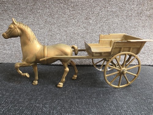 Vintage brass horse and cart - vintage,