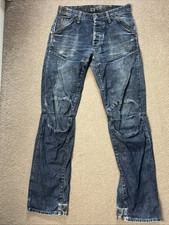 G-STAR ELWOOD PRISONER MIX Dark Blue Regular Tapered Fit Jeans W31 L34 (602)