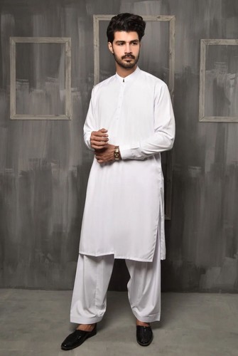 White men shalwar kameez - white, men’s