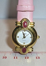 "ETON" LADIES GOLD COLOUR PINK STRAP WATCH