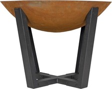 La Hacienda Icarus Oxidised Cast Iron Firepit with Steel Legs – 50cm x 66cm, 