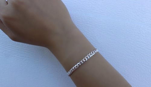 Pave flat curb bracelet - pave,