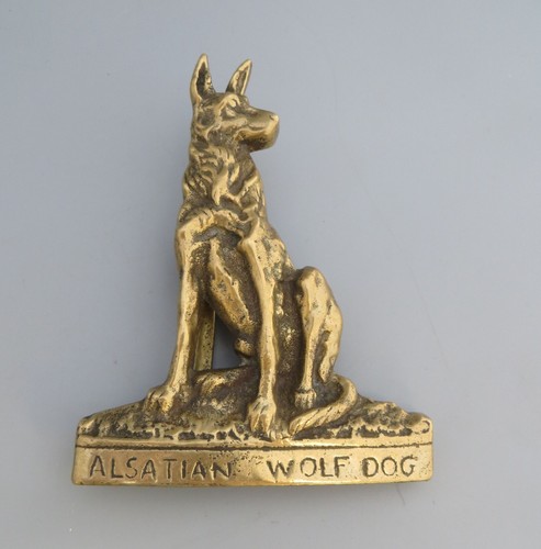 Handsome brass alsatian wolf - handsome,
