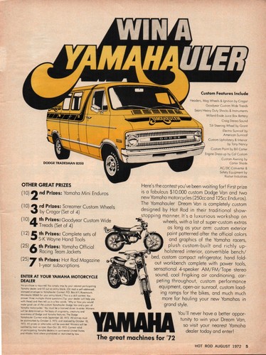 Vintage print 1972 yamaha - vintage,