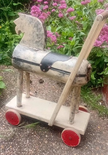 Vintage old wooden push - old, along