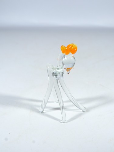 Vintage clear art glass fawn - fawn, /