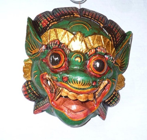 Wooden monkey mask barong - mask,
