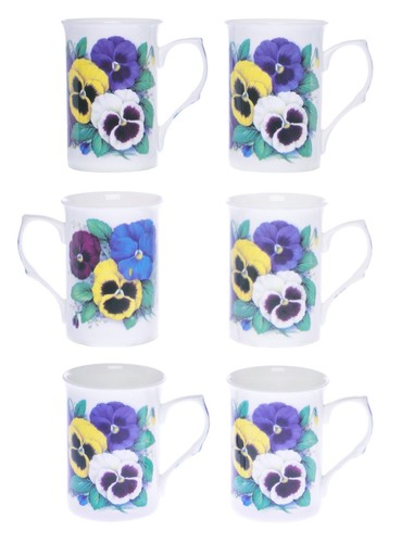 Bone china set pansy - set, of
