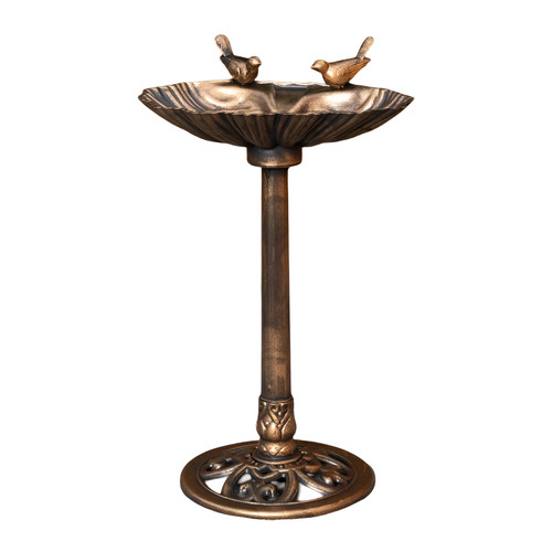 Vintage bronze bird bath - bird, with