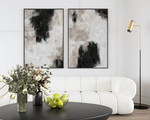 Black and beige - black, white