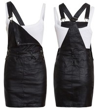 Womens Dungaree Skirt Faux