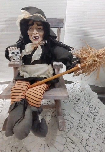 Halloween witch with skull - skull, in