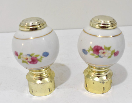 Pair brass porcelain - of,