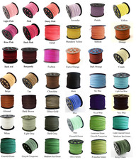 Faux Suede Leather Cord 3mm x 1.5mm Thong Jewellery Making Bracelet Boho 1m-10m