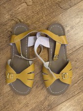 Saltwater Mustard Sandals Size