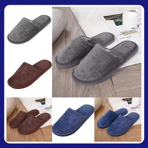 Men plush home slippers warm - plush,