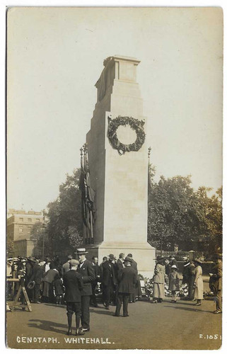 Real photo postcard - postcard, cenotaph
