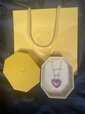 BNIB SWAROVSKI Una Swan pink Heart Crystal Necklace RRP £175 pendant