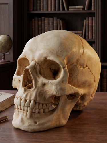 Realistic human skull - human,