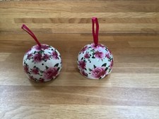 Pair Vintage Marks and Spencer Rose Ceramic Pomanders