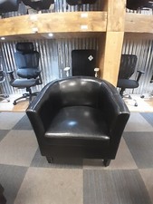 Black Leatherette Tub Chair, Last one in Stock. Lots more furniture in stock