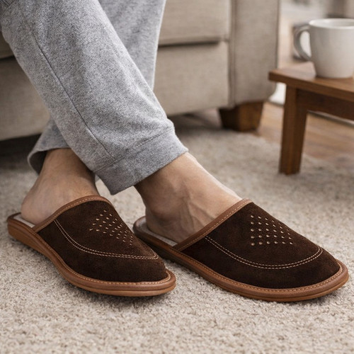 Men genuine suede leather - men's,