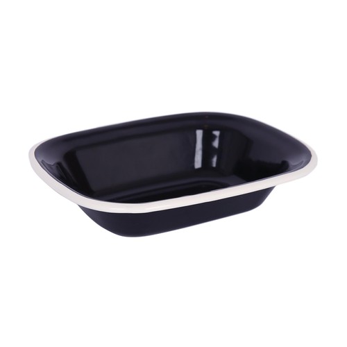 Black enamel pie dish - -, x