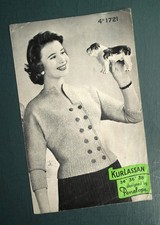 Original vintage 1950s knitting pattern women's jacket sweater Penelope 1721