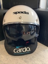 Spada Open Face Motorcycle Helmet Raze Medium Gloss White Urban Retro Motorbike 