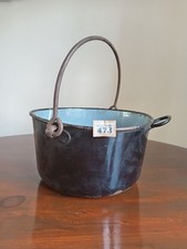 Vintage Enamel Jam Pan Large Cooking Pot Old Cauldon Planter Display 🌿 T473 MH