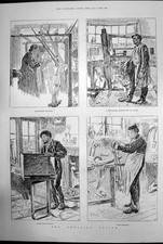 Old Sweating System Hair-Sieve Match-Box Chair Bird-Cage Making 1888 Victorian