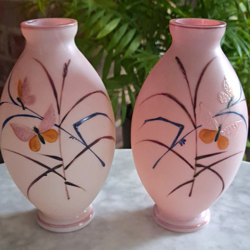 Pair antique victorian pink - pair,