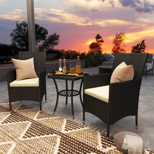 Pieces rattan bistro set - 3,