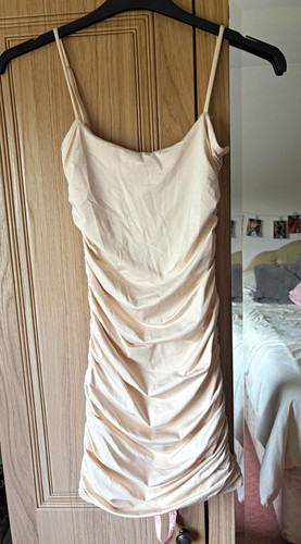 Polly white ruched bodycon - white,