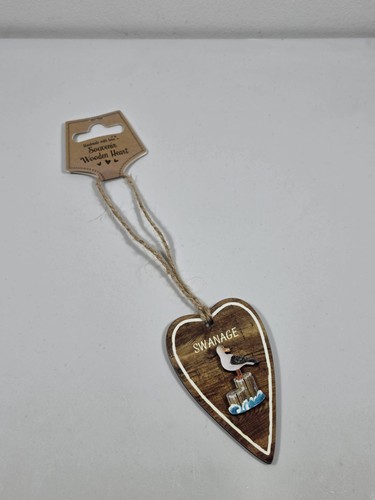 Swanage souvenir wooden heart - swanage,