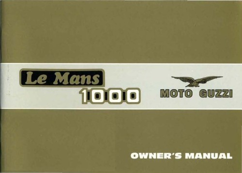 Moto guzzi owners - owners, manual