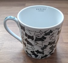 Radley London Fine Porcelain Scottie Dog  Mug Black White Terrier Sketch Cup Mug