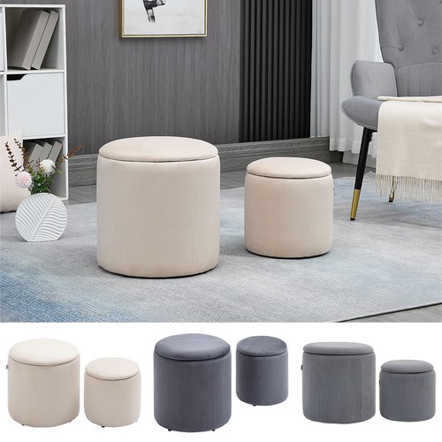 Modern fabric storage ottoman - fabric,