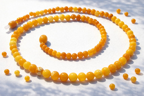 Baltic amber necklace polished - baltic,