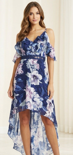 Lipsy navy blue floral midi - navy,