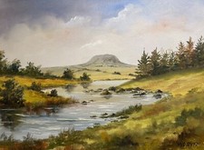 Irish Art Original Framed Oil Painting SLEMISH MOUNTAIN, CO. ANTRIM, N. IRELAND