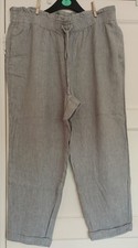 GEORGE GREY TAPERED LINEN BLEND TROUSERS SIZE 16