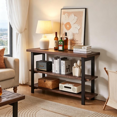 Rustic console table - table, solid