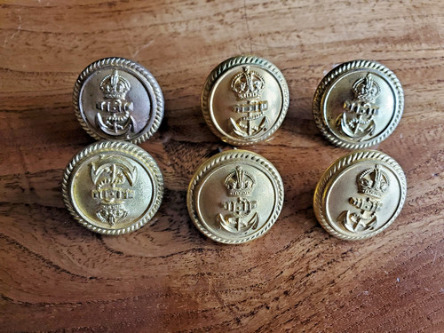Seven brass naval - , by