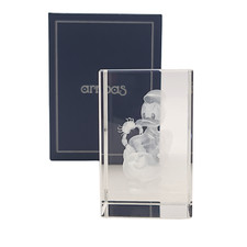 Rare Disney Arribas Laser Etched Crystal Block Donald Duck Official With Box