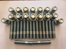 16 X M12X1.5 ALLOY WHEEL STUDS + NUT CONVERSION 60mm LONG FITS AUDI 57.1 4X100