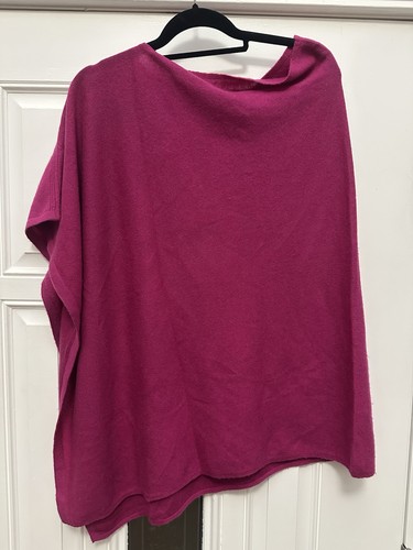 Pink cashmere blend poncho - pink,